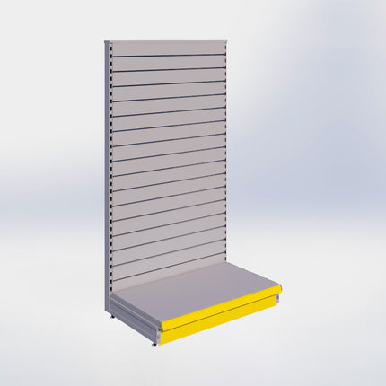 Kopstelling slatwall - H180 x B100 x D57 cm - 1 niveau - Grijs