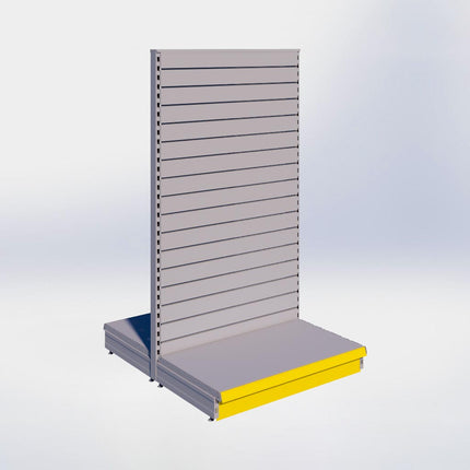 Middenstelling slatwall - H180 x B100 x D57 cm - 1 niveau - Grijs