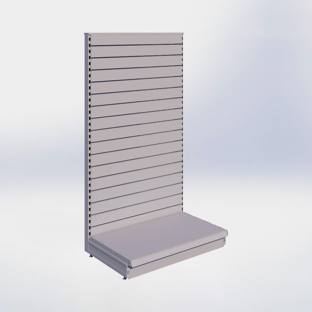 Kopstelling slatwall - H180 x B100 x D57 cm - 1 niveau - Grijs
