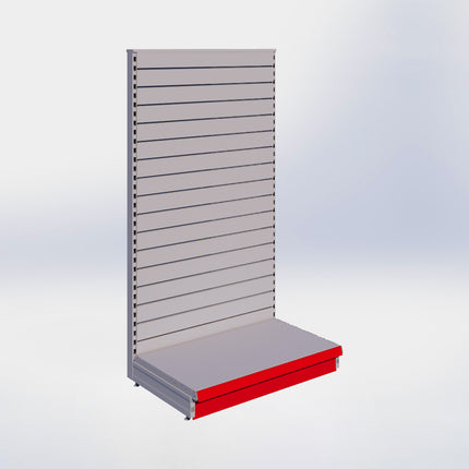 Kopstelling slatwall - H180 x B100 x D57 cm - 1 niveau - Grijs