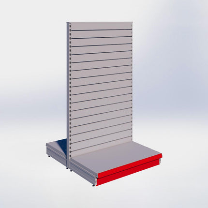Middenstelling slatwall - H180 x B100 x D57 cm - 1 niveau - Grijs