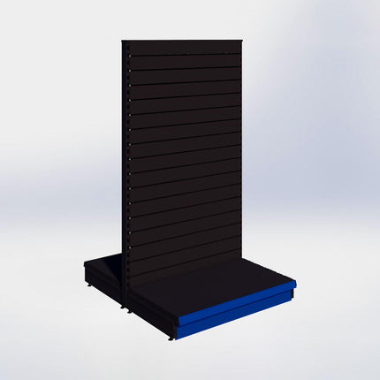Middenstelling slatwall - H180 x B100 x D57 cm - 1 niveau - Zwart