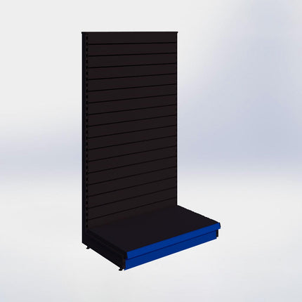 Kopstelling slatwall - H180 x B100 x D57 cm - 1 niveau - Zwart