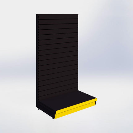 Kopstelling slatwall - H180 x B100 x D57 cm - 1 niveau - Zwart