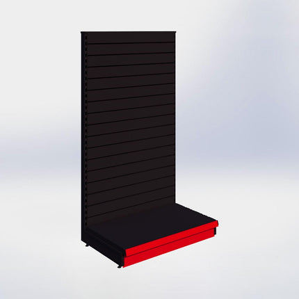 Kopstelling slatwall - H180 x B100 x D57 cm - 1 niveau - Zwart