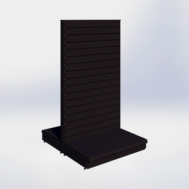Middenstelling slatwall - H180 x B100 x D57 cm - 1 niveau - Zwart