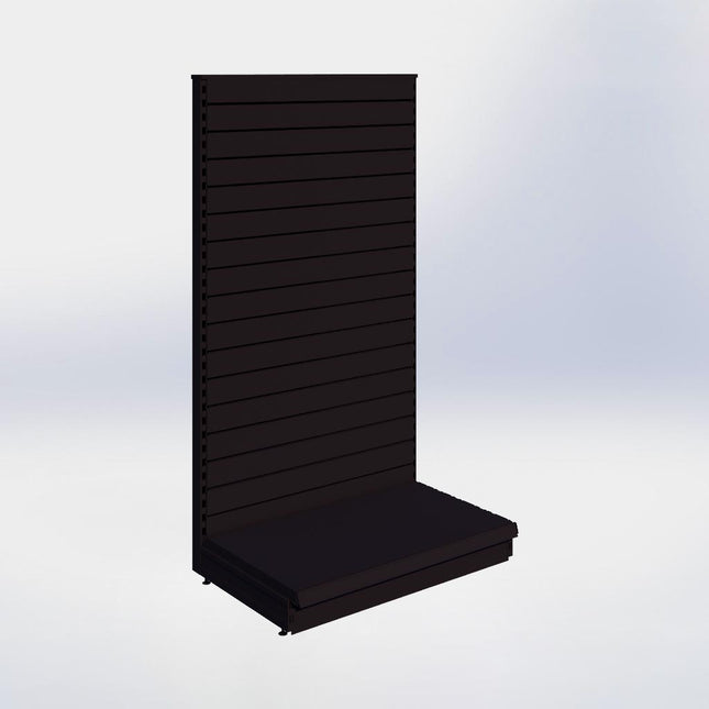Kopstelling slatwall - H180 x B100 x D57 cm - 1 niveau - Zwart