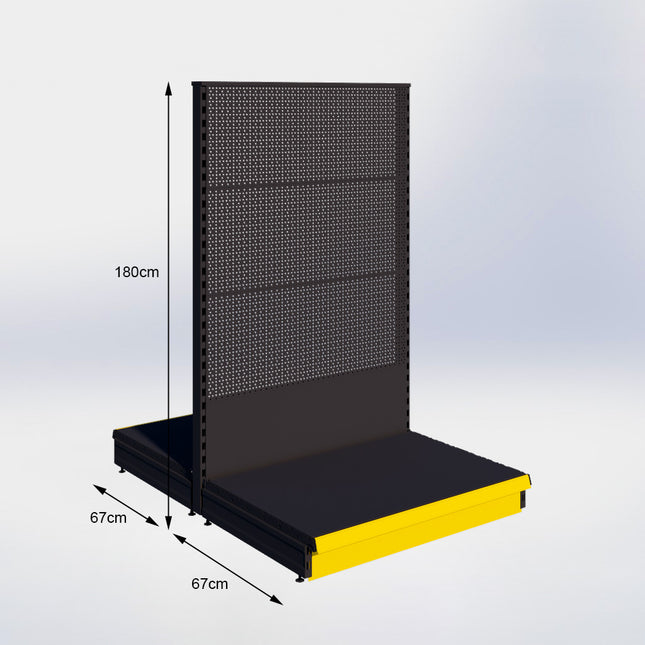 Middenstelling Perforatie Zwart h180/67