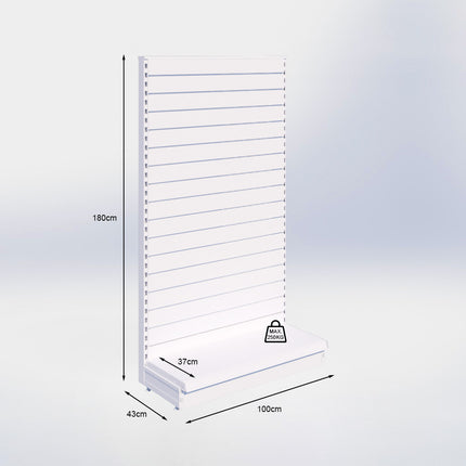 Kopstelling slatwall - H180 x B100 x D37 cm - 1 niveau - Antraciet