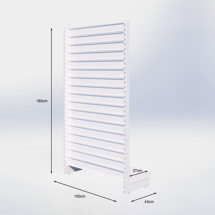 Kopstelling slatwall - H180 x B100 x D37 cm - 1 niveau - Antraciet
