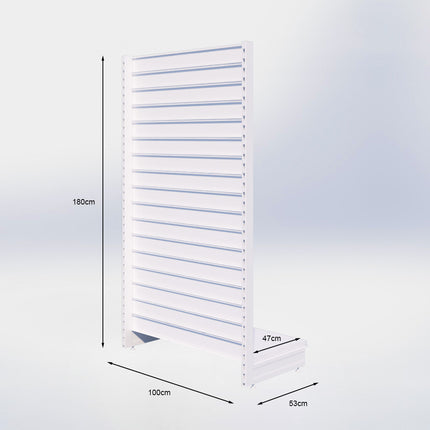 Kopstelling slatwall - H180 x B100 x D47 cm - 1 niveau - Antraciet