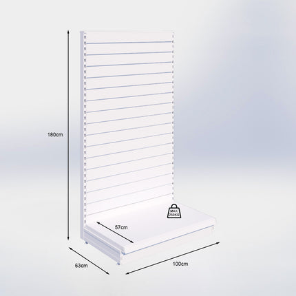 Kopstelling slatwall - H180 x B100 x D57 cm - 1 niveau - Antraciet