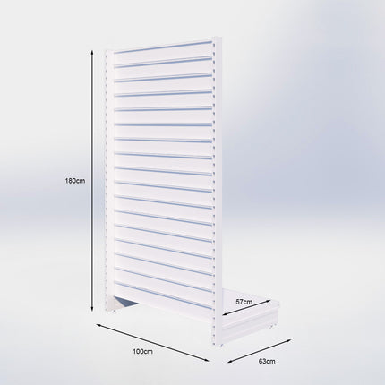 Kopstelling slatwall - H180 x B100 x D57 cm - 1 niveau - Grijs