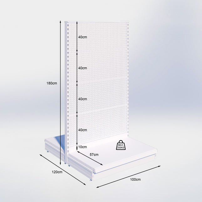 Mittelregal Perforation Grau h180/57