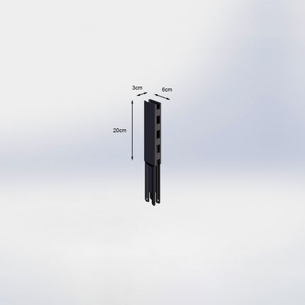 Verlengstuk - H20 x B3 x D6 cm - Antraciet