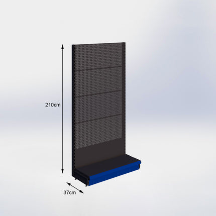 Wall rack Perforation Black h:215/47