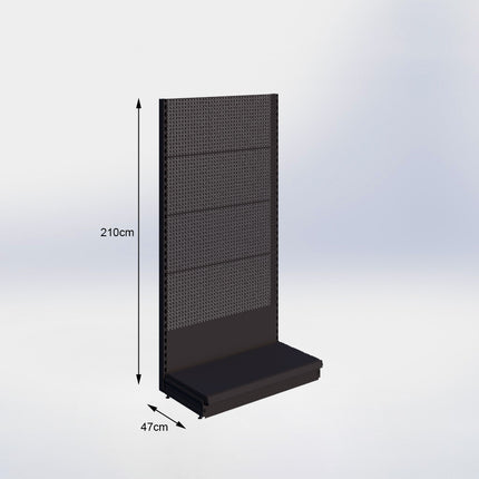 Wall rack Perforation Black h:210/47