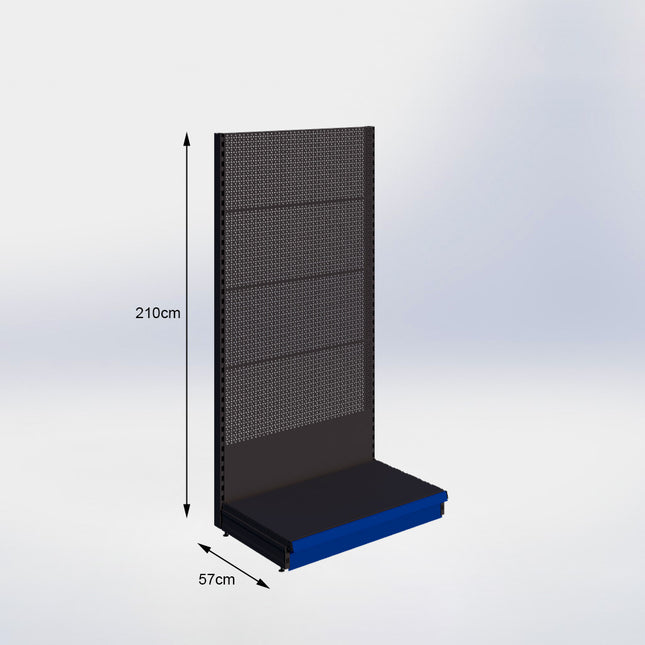 Wandregal Perforation Schwarz h:210/57