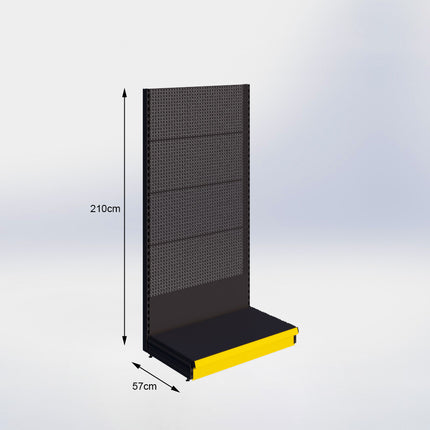 Wall rack Perforation Black h:210/57