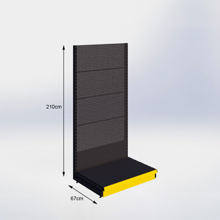 Wall rack Perforation Black h:215/57