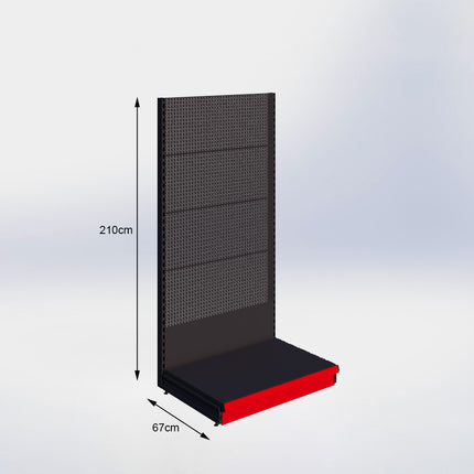 Wall rack Perforation Black h:215/57