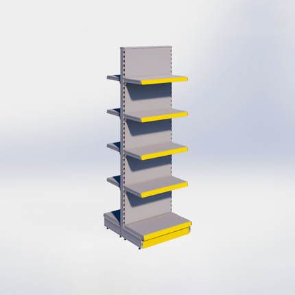 Middenstelling - H215 x B66,5 x D37 cm - 5 niveaus - Grijs