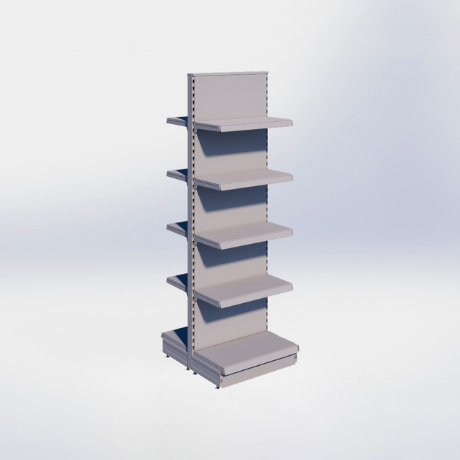 Middenstelling - H215 x B66,5 x D37 cm - 5 niveaus - Grijs