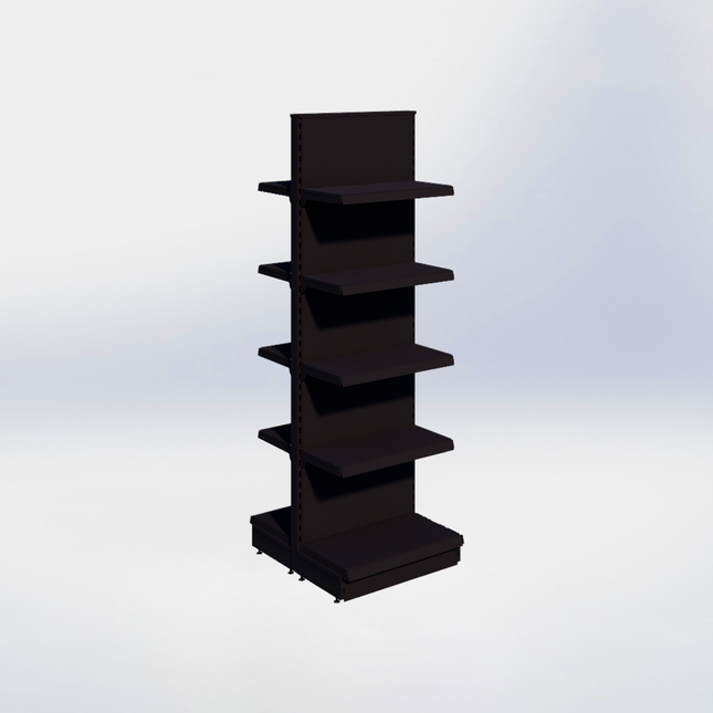 Middenstelling - H215 x B66,5 x D37 cm - 5 niveaus - Zwart