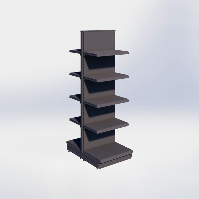 Middenstelling - H215 x B66,5 x D47 cm - 5 niveaus - Antraciet