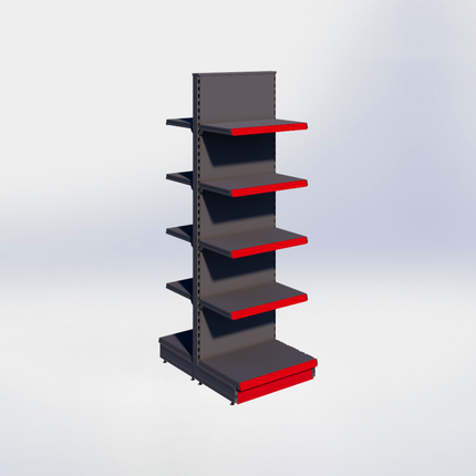 Middenstelling - H215 x B66,5 x D47 cm - 5 niveaus - Antraciet
