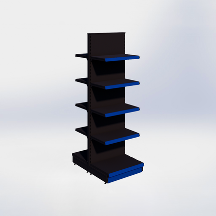 Middenstelling - H215 x B66,5 x D47 cm - 5 niveaus - Zwart