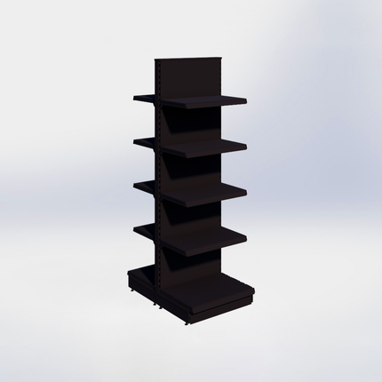 Middenstelling - H215 x B66,5 x D47 cm - 5 niveaus - Zwart