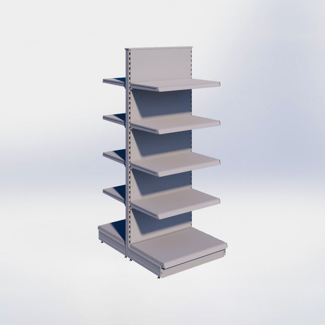 Middenstelling - H215 x B80 x D57 cm - 5 niveaus - Grijs
