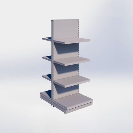 Middenstelling - H215 x B80 x D57 cm - 4 niveaus - Grijs