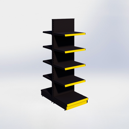 Middenstelling - H215 x B66,5 x D57 cm - 5 niveaus - Zwart