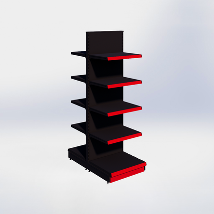 Middenstelling - H215 x B66,5 x D57 cm - 5 niveaus - Zwart