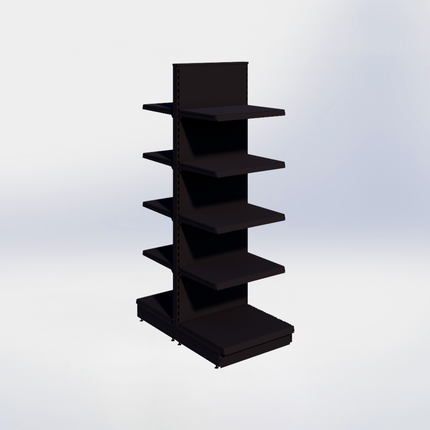 Middenstelling - H215 x B66,5 x D57 cm - 5 niveaus - Zwart