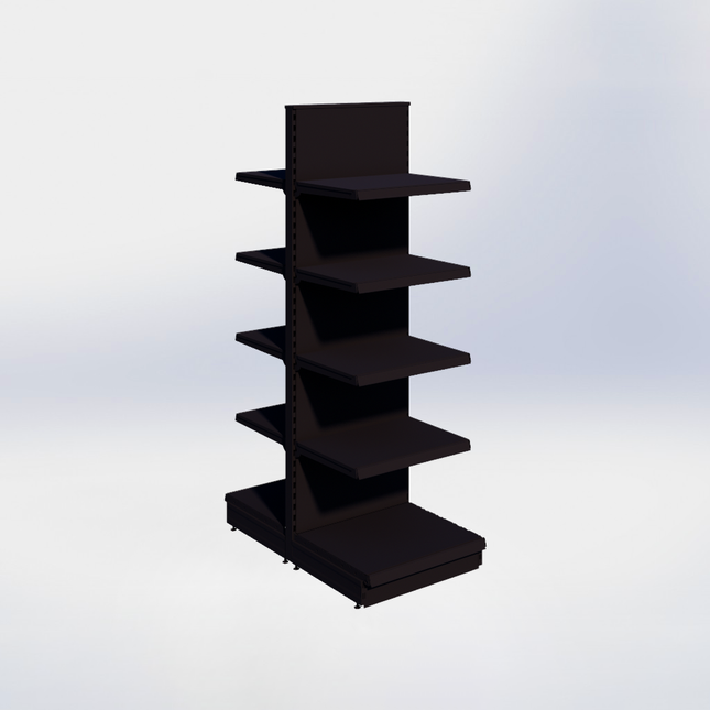 Middenstelling - H215 x B66,5 x D57 cm - 5 niveaus - Zwart