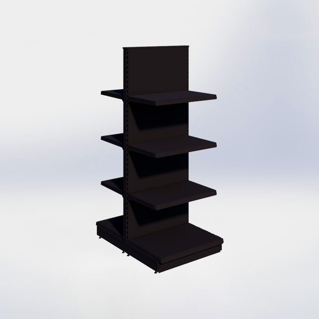 Middenstelling - H215 x B80 x D57 cm - 4 niveaus - Zwart