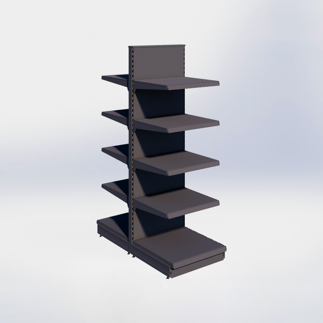 Middenstelling - H215 x B66,5 x D67 cm - 5 niveaus - Antraciet