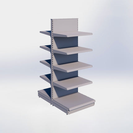 Middenstelling - H215 x B80 x D67 cm - 5 niveaus - Grijs