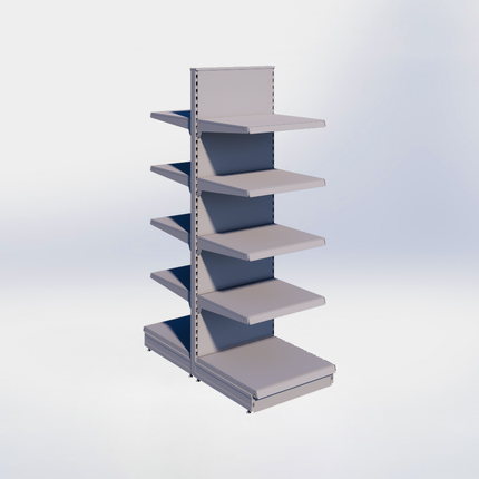 Middenstelling - H215 x B66,5 x D67 cm - 5 niveaus - Grijs