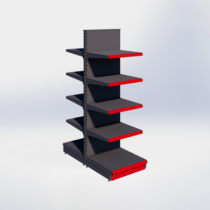 Middenstelling - H215 x B66,5 x D67 cm - 5 niveaus - Antraciet