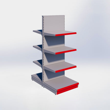 Middenstelling - H215 x B80 x D67 cm - 4 niveaus - Grijs