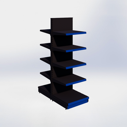 Middenstelling - H215 x B66,5 x D67 cm - 5 niveaus - Zwart