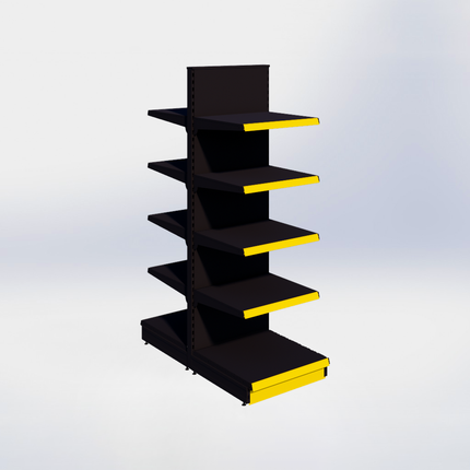 Middenstelling - H215 x B66,5 x D67 cm - 5 niveaus - Zwart