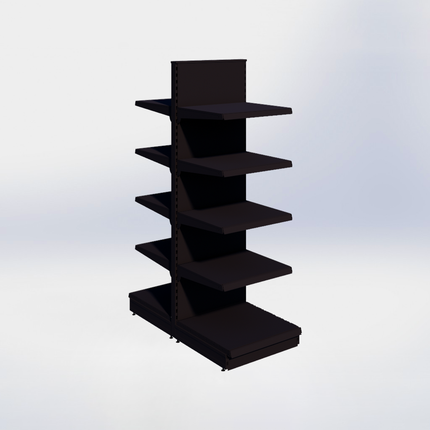 Middenstelling - H215 x B66,5 x D67 cm - 5 niveaus - Zwart