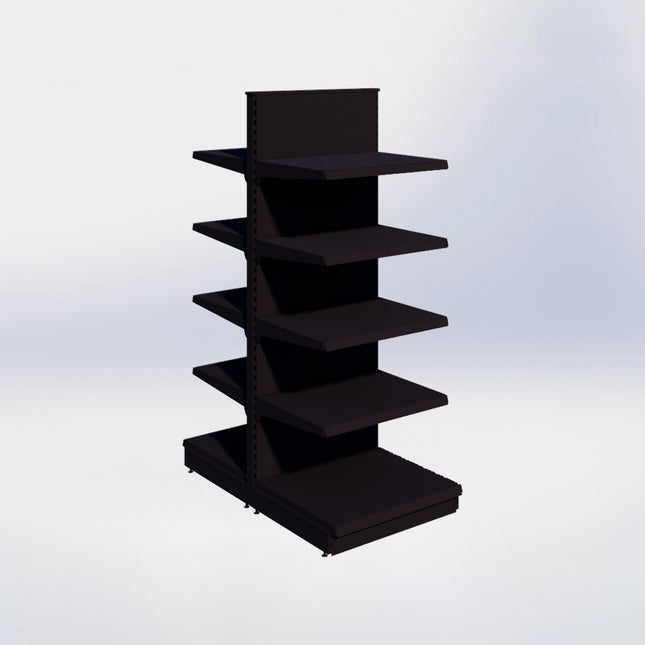 Middenstelling - H215 x B80 x D67 cm - 5 niveaus - Zwart