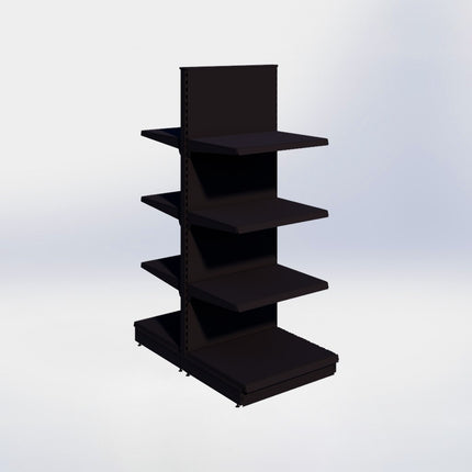 Middenstelling - H215 x B80 x D67 cm - 4 niveaus - Zwart