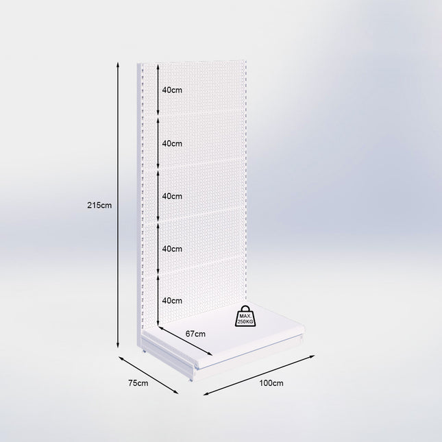 Wandstelling Perforatie Zwart  h:210/67